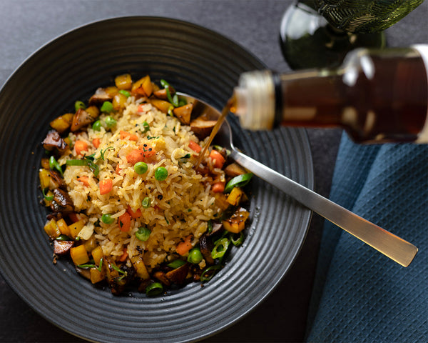 Gebratener Reis mit Aminos Gewürzsauce