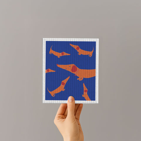 Naturschwammtuch - Dackel-Muster