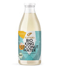 Flasche Kumaio Bio King Kokosnusswasser, Bio-zertifiziert und reich an natürlichen Elektrolyten.