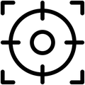 Symbol eines Fadenkreuzes, das den Fokus auf Nachhaltigkeit und umweltfreundliche Produkte betont.