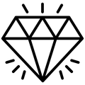 Symbol eines strahlenden Diamanten, das Premium-Qualität darstellt, mit der Aussage ‚Premium-Qualität‘ darunter, um hochwertige Standards zu betonen.